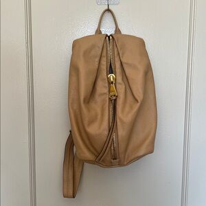Aimee Kestenberg Beige Leather Bag with Gold Accents